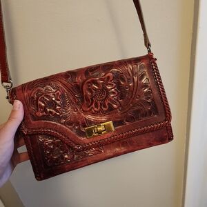 Elegant Red Leather Handbag